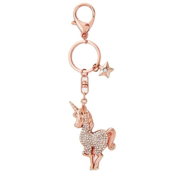 Hallmark Bejeweled Rose Gold Unicorn Keychain - Picture 1 of 3